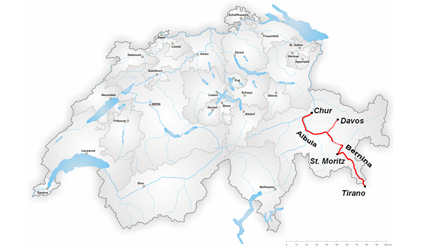 Bernina Express-line-map